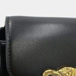 Celine Black Shiny Calf Leather Mini Triomphe Claude Shoulder Bag 