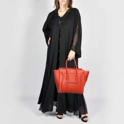 Celine Orange Leather Micro Luggage Tote