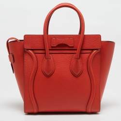 Celine Orange Leather Micro Luggage Tote
