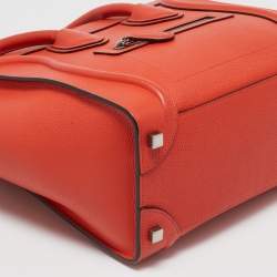 Celine Orange Leather Micro Luggage Tote