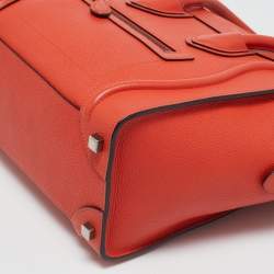 Celine Orange Leather Micro Luggage Tote