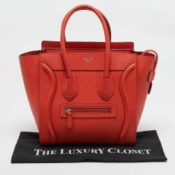 Celine Orange Leather Micro Luggage Tote