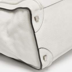 Pre Owned Celine Light Grey Leather Mini Luggage Tote