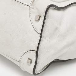 Pre Owned Celine Light Grey Leather Mini Luggage Tote