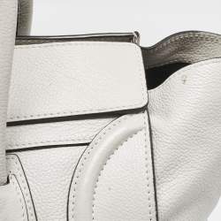 Pre Owned Celine Light Grey Leather Mini Luggage Tote