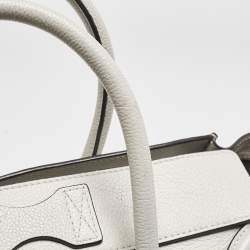 Pre Owned Celine Light Grey Leather Mini Luggage Tote