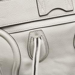 Pre Owned Celine Light Grey Leather Mini Luggage Tote