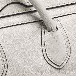 Pre Owned Celine Light Grey Leather Mini Luggage Tote