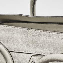 Pre Owned Celine Light Grey Leather Mini Luggage Tote