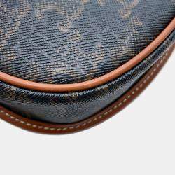 Celine Busas Shoulder Bag Tan Pvc Coated Canvas Leather Size Mini