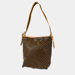 Celine Brown Macadam Shoulder Bag