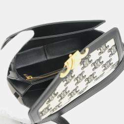 Celine Black Canvas and Leather Triomphe Teen Shoulder Bag