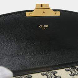 Celine Black Canvas and Leather Triomphe Teen Shoulder Bag