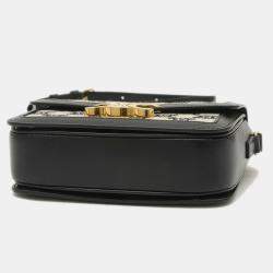 Celine Black Canvas and Leather Triomphe Teen Shoulder Bag