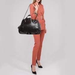 Pre Owned Celine Choco Brown Leather Turn Lock Flap Satchel