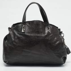 Pre Owned Celine Choco Brown Leather Turn Lock Flap Satchel