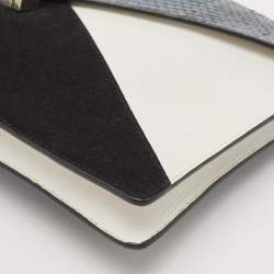 Celine Tricolor Leather, Suede and Python Diamond Clutch