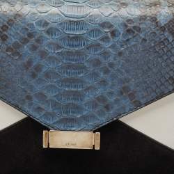 Celine Tricolor Leather, Suede and Python Diamond Clutch