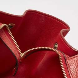 Celine Red Leather and Suede Medium Trapeze Top Handle Bag