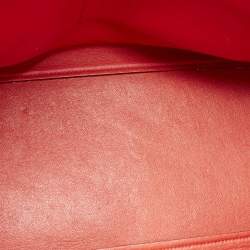 Celine Red Leather and Suede Medium Trapeze Top Handle Bag