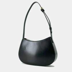 Celine Black Calf Leather Triomphe Tilley Medium Shoulder Bag 