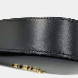 Celine Black Calf Leather Triomphe Tilley Medium Shoulder Bag 