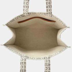 Celine Natural Tan Canvas Tote Bag 