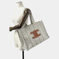 Celine Natural Tan Canvas Tote Bag 
