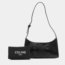 Celine Black Smooth Calfskin Cuir Triomphe Shoulder Bag