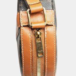 Celine Brown Triomphe Coated Canvas Round Purse on Strap