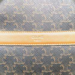 Celine Brown Triomphe Coated Canvas Round Purse on Strap