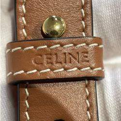 Celine Beige Triomphe Coated Canvas Ava Shoulder Bag