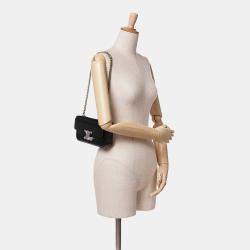 Celine Black Shiny Calfskin Claude Chain Shoulder Bag