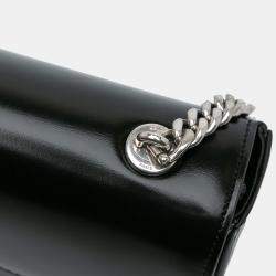 Celine Black Shiny Calfskin Claude Chain Shoulder Bag