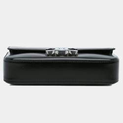 Celine Black Shiny Calfskin Claude Chain Shoulder Bag
