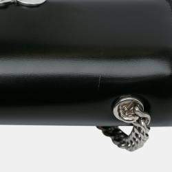 Celine Black Shiny Calfskin Claude Chain Shoulder Bag