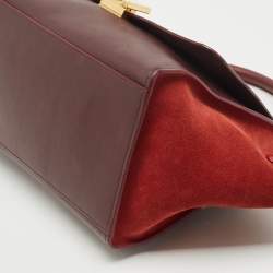 Celine Tricolor Leather and Suede Small Trapeze Top Handle Bag