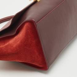 Celine Tricolor Leather and Suede Small Trapeze Top Handle Bag