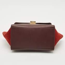 Celine Tricolor Leather and Suede Small Trapeze Top Handle Bag
