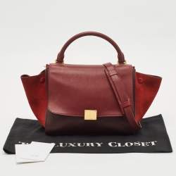 Celine Tricolor Leather and Suede Small Trapeze Top Handle Bag