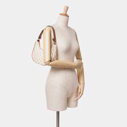 Celine Brown Triomphe Coated Canvas Ava Shoulder Bag