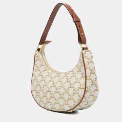 Celine Brown Triomphe Coated Canvas Ava Shoulder Bag