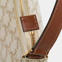 Celine Brown Triomphe Coated Canvas Ava Shoulder Bag