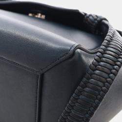 Celine Navy Blue Micro Smooth Calfskin Bicolor Braided Belt Bag