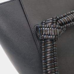 Celine Navy Blue Micro Smooth Calfskin Bicolor Braided Belt Bag