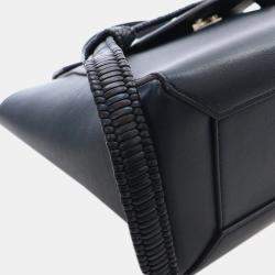 Celine Navy Blue Micro Smooth Calfskin Bicolor Braided Belt Bag