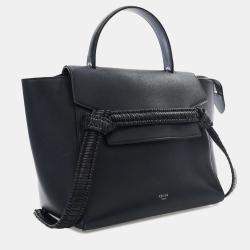 Celine Navy Blue Micro Smooth Calfskin Bicolor Braided Belt Bag