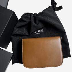 Celine Brown Leather Medium Box Shoulder Bag
