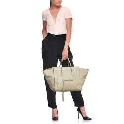 Celine Beige Leather Medium Phantom Luggage Tote