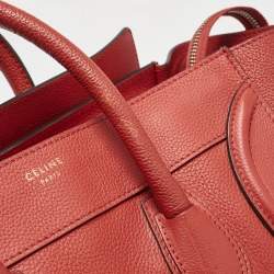 Celine Red Leather Mini Luggage Tote
